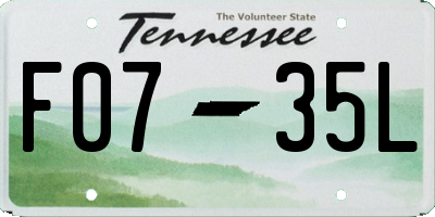 TN license plate F0735L