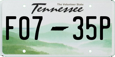TN license plate F0735P