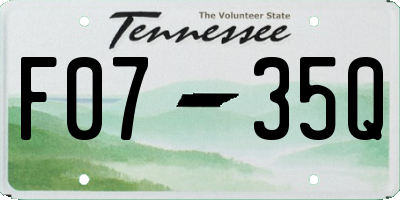 TN license plate F0735Q