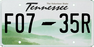 TN license plate F0735R