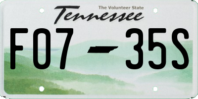 TN license plate F0735S