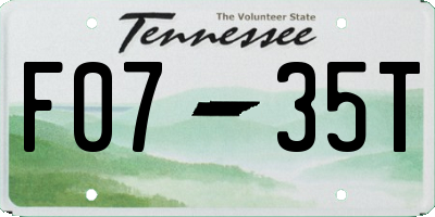 TN license plate F0735T