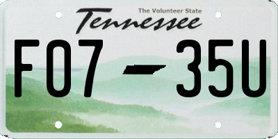 TN license plate F0735U