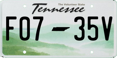 TN license plate F0735V