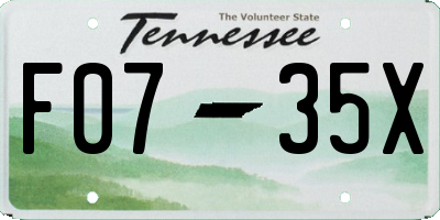TN license plate F0735X