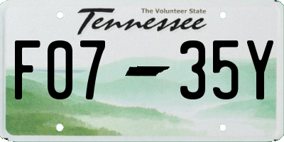 TN license plate F0735Y