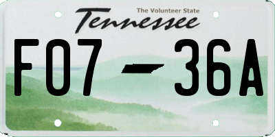 TN license plate F0736A