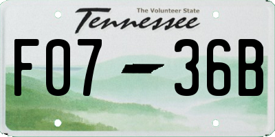 TN license plate F0736B