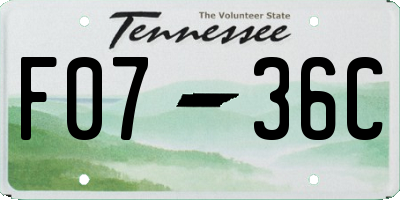 TN license plate F0736C