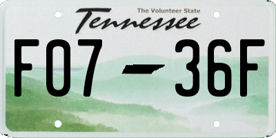TN license plate F0736F