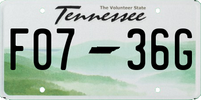 TN license plate F0736G