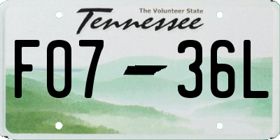 TN license plate F0736L