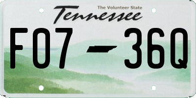 TN license plate F0736Q