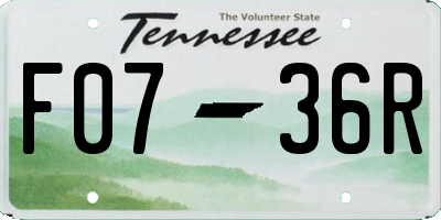 TN license plate F0736R
