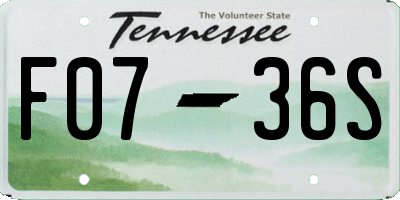TN license plate F0736S