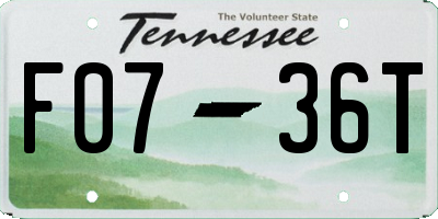 TN license plate F0736T