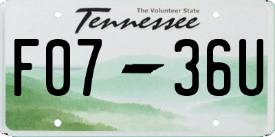 TN license plate F0736U