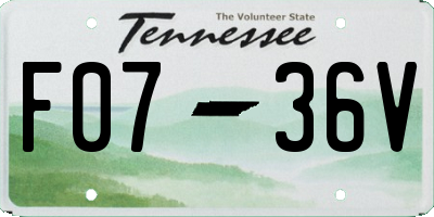 TN license plate F0736V