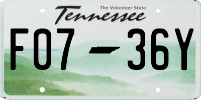 TN license plate F0736Y