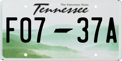 TN license plate F0737A