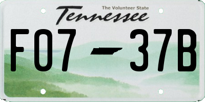 TN license plate F0737B