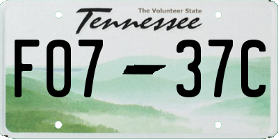 TN license plate F0737C
