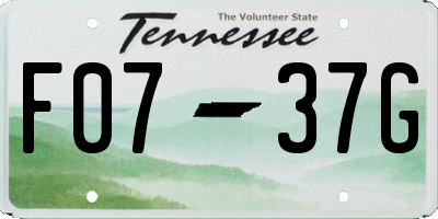 TN license plate F0737G