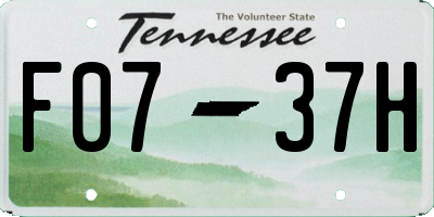 TN license plate F0737H
