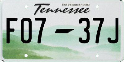 TN license plate F0737J