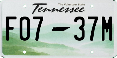 TN license plate F0737M