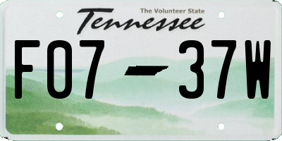 TN license plate F0737W