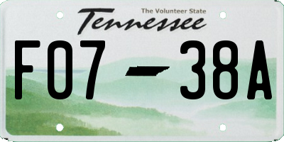 TN license plate F0738A