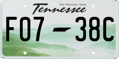 TN license plate F0738C