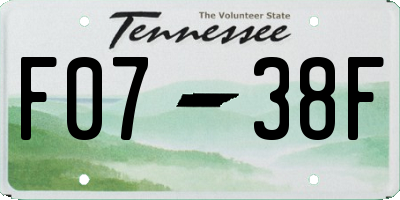 TN license plate F0738F