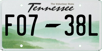 TN license plate F0738L
