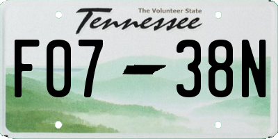 TN license plate F0738N