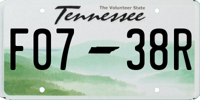 TN license plate F0738R