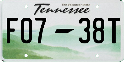 TN license plate F0738T
