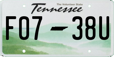 TN license plate F0738U