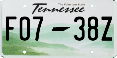 TN license plate F0738Z