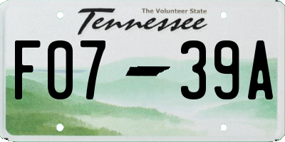 TN license plate F0739A