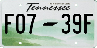 TN license plate F0739F