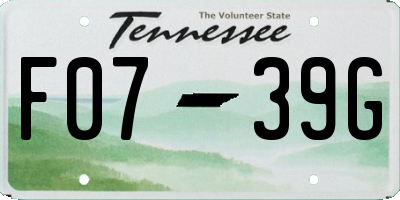 TN license plate F0739G