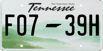 TN license plate F0739H