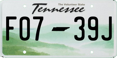 TN license plate F0739J