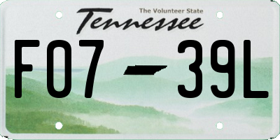 TN license plate F0739L