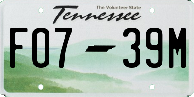 TN license plate F0739M