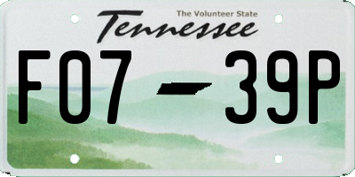 TN license plate F0739P