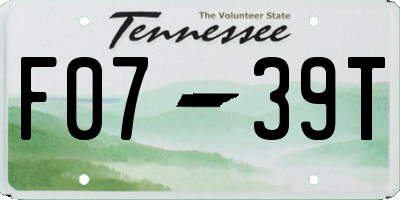 TN license plate F0739T