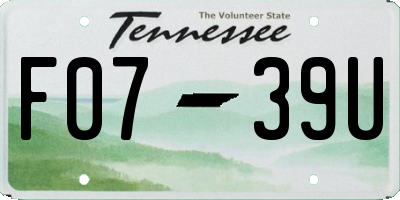 TN license plate F0739U